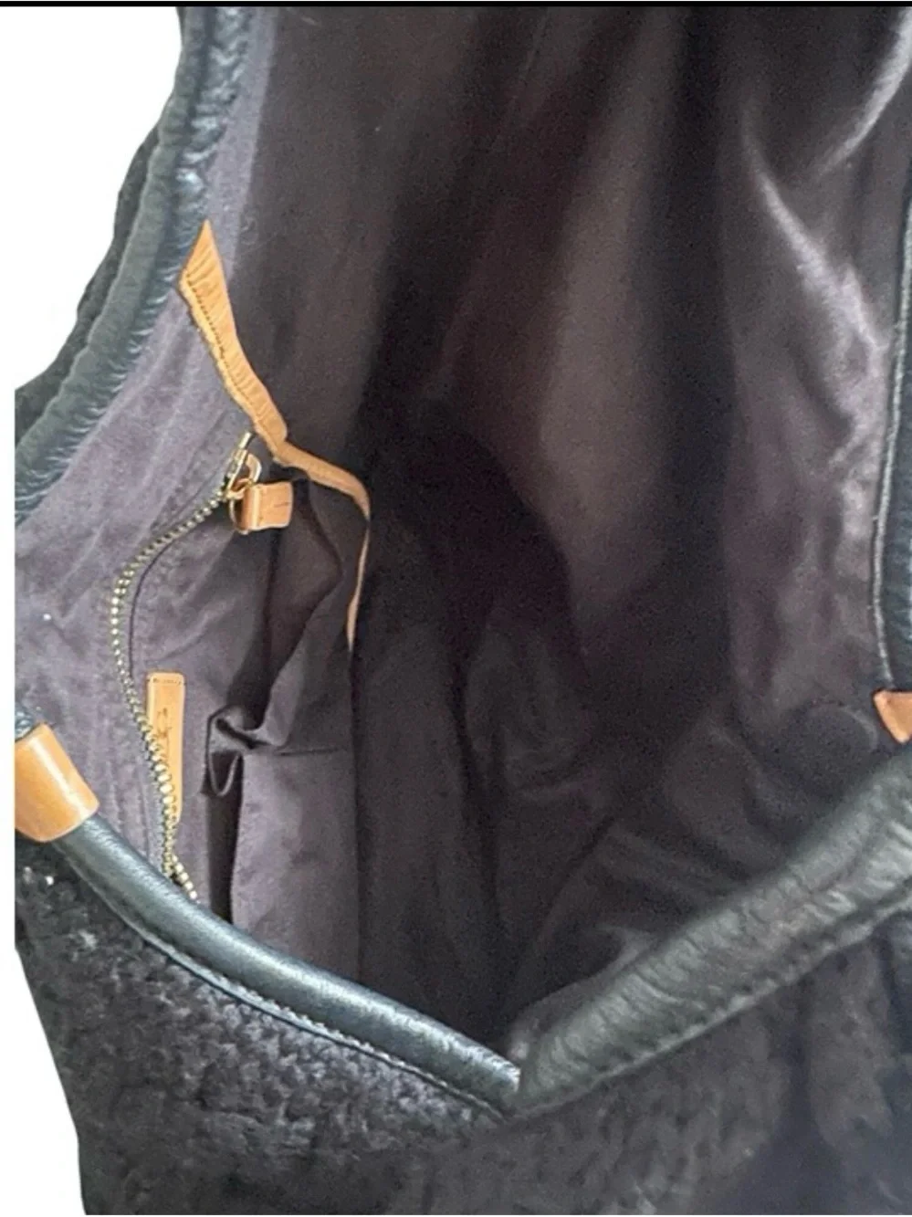 Cole Haan Black Woven Leather Tote with Shoulder Strap